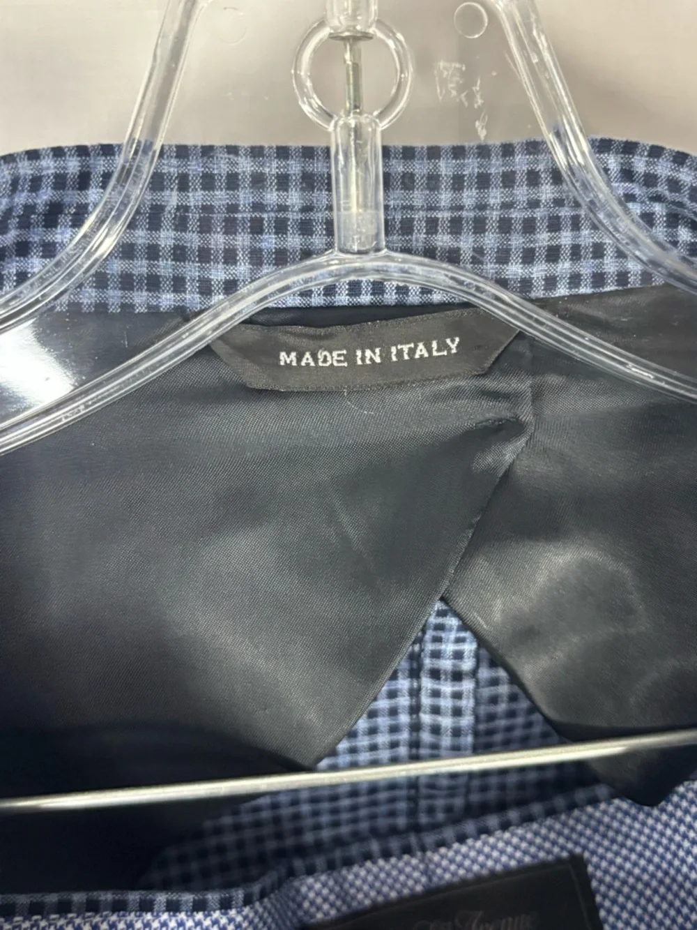 NWOT SAKS FIFTH AVENUE Men's Blue Micro-Check Suit Jacket & Trousers Size 44R
